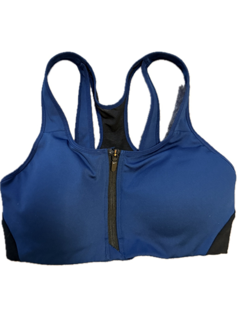 Nike Dri-FIT Blue Zip Front Racerback Sports Bra Size Small ( b10)